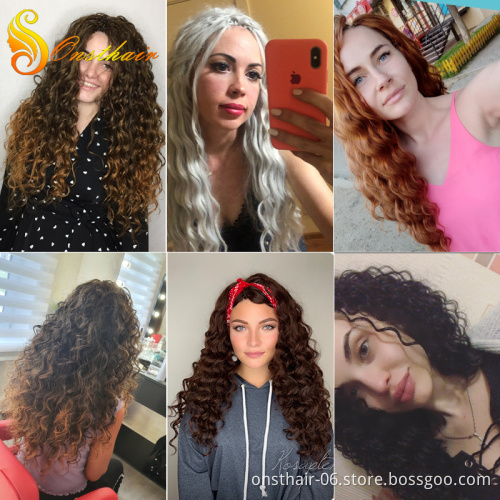 Deep Wave Crochet Braids Hair High Temperature Synthetic Braiding Hair Brown Red Color Bulk Braids Hair Extensions